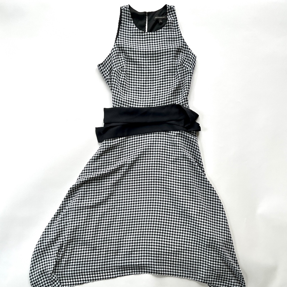 Banana Republic Sleeveless Black Gingham Patterned Dress - Size 4